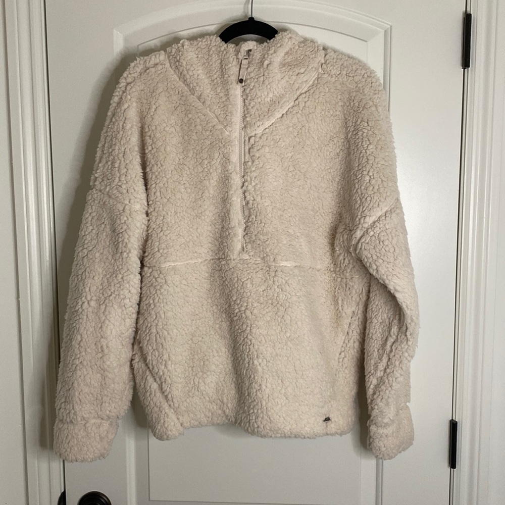 prAna permafrost half zip fleece jacket. Women’s large. Cream color